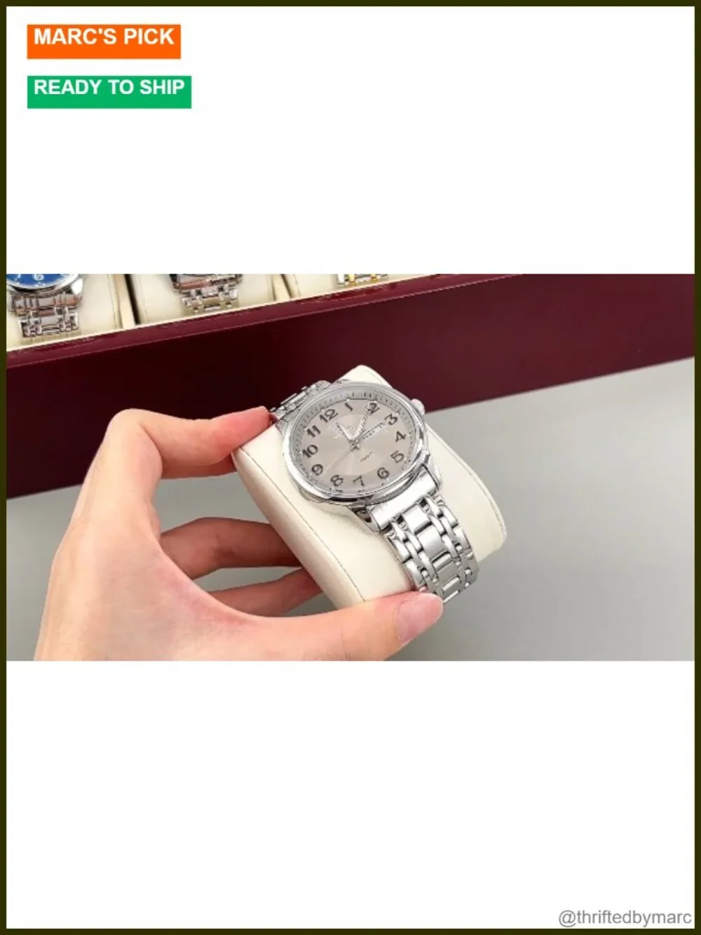 Big Dial Men's Watch Day Date Stainless Steel Quartz Analog Waterproof 40mm